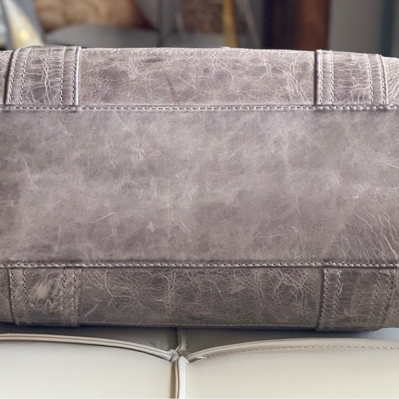Frye Melissa Satchel in Distressed Gray Leather - Picture 6 of 11